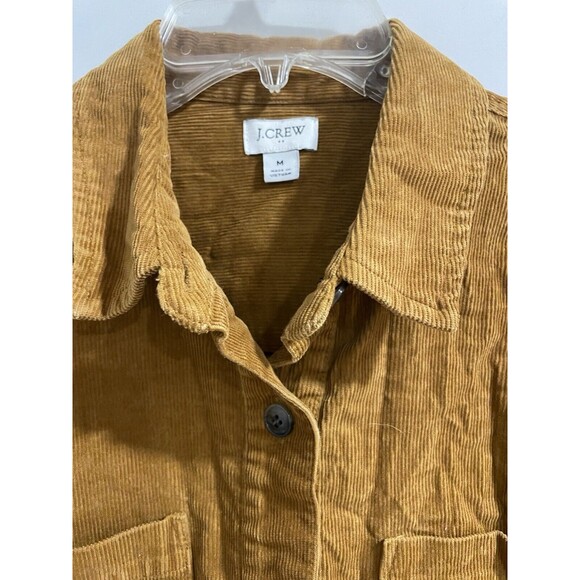 J. Crew Women’s Corduroy Button Up Camel Tan Shirt Shacket Jacket Size MED - Picture 2 of 6